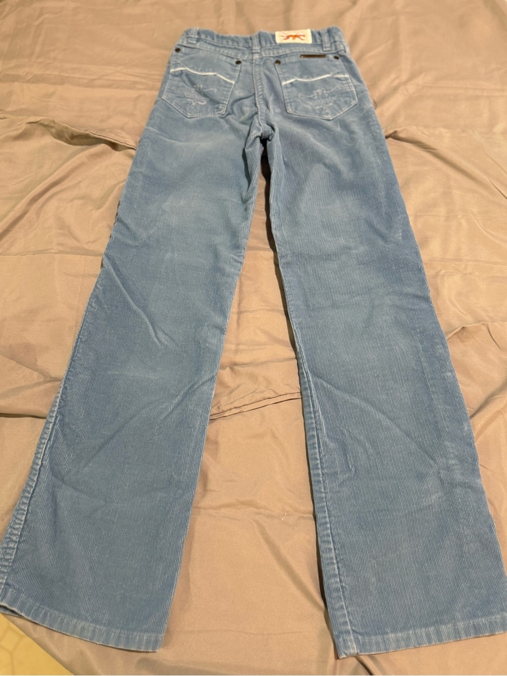 Light Blue Kids Corduroy Wide-Leg Pants